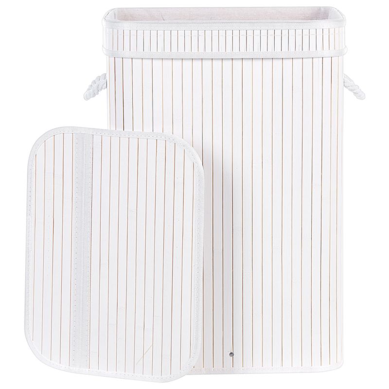 Vasketøjskurv Bambus Hvid 72 L 40 cm