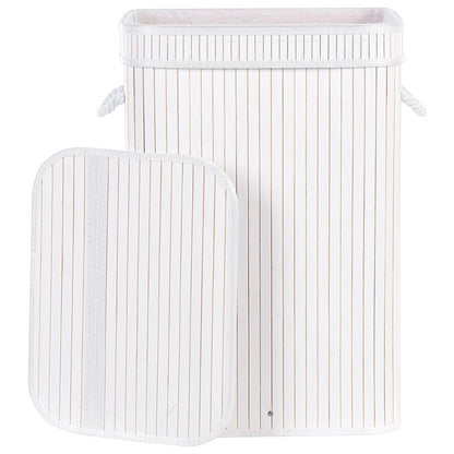 Vasketøjskurv Bambus Hvid 72 L 40 cm