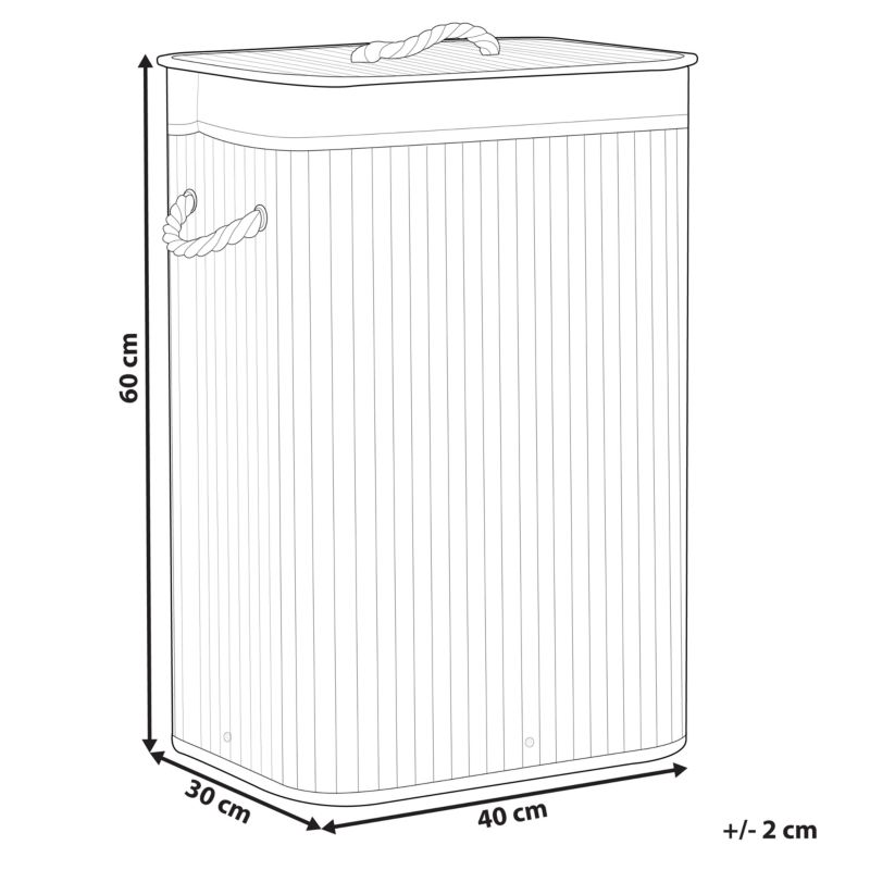 Bambusvasketøjskurv Komari 40x30 cm Brun 72 L