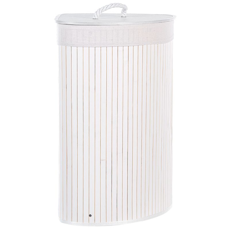 Bambus Vasketøjskurv Hvid 57 L 35 x 60 x 60 cm