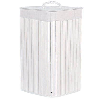 Bambus Vasketøjskurv Hvid 57 L 35 x 60 x 60 cm