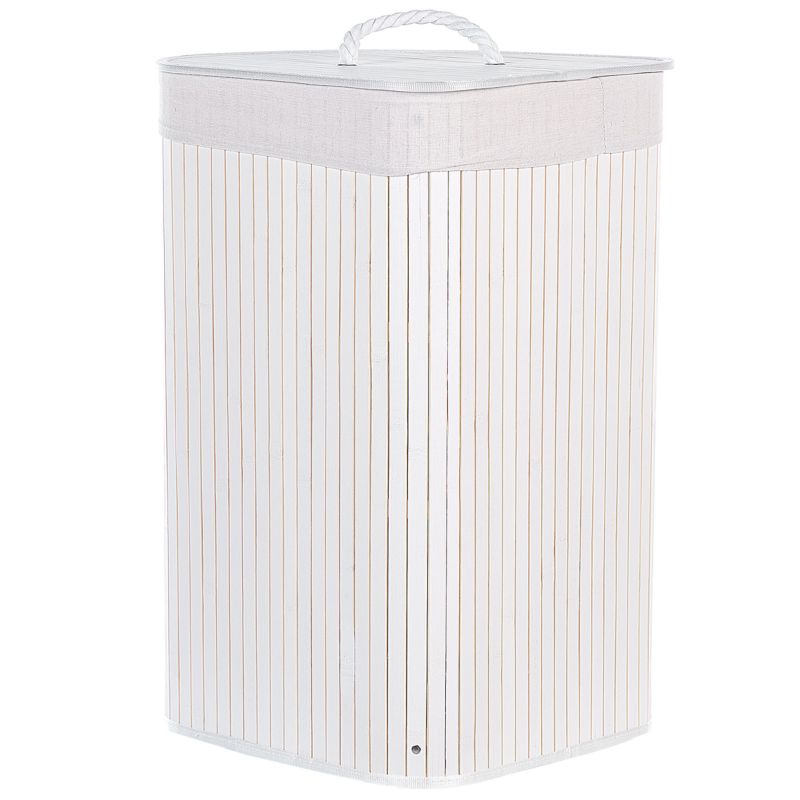 Bambus Vasketøjskurv Hvid 57 L 35 x 60 x 60 cm