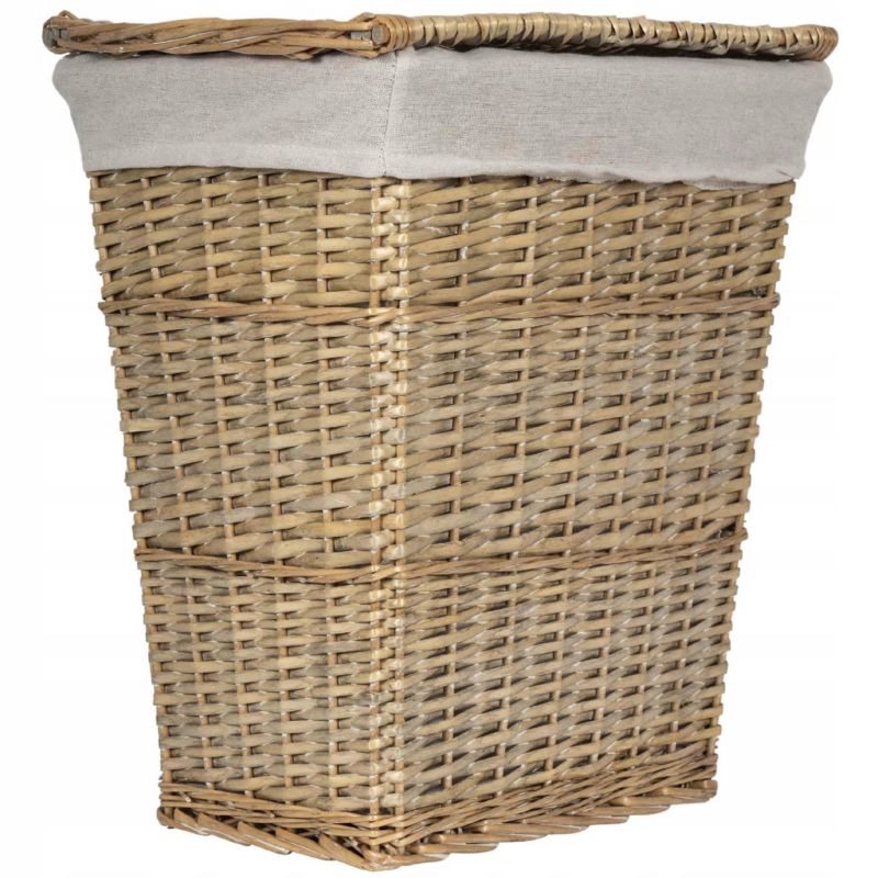 Flettet Vasketøjskurv 46 L Beige med Låg