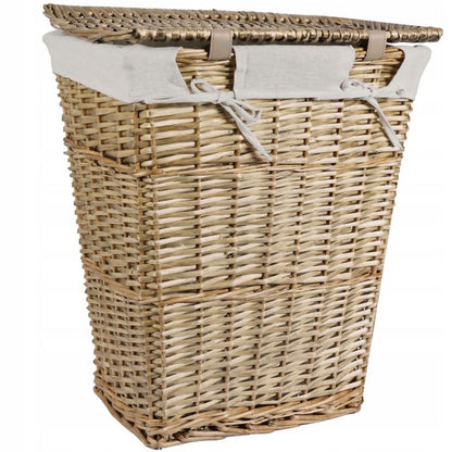 Flettet Vasketøjskurv 46 L Beige med Låg