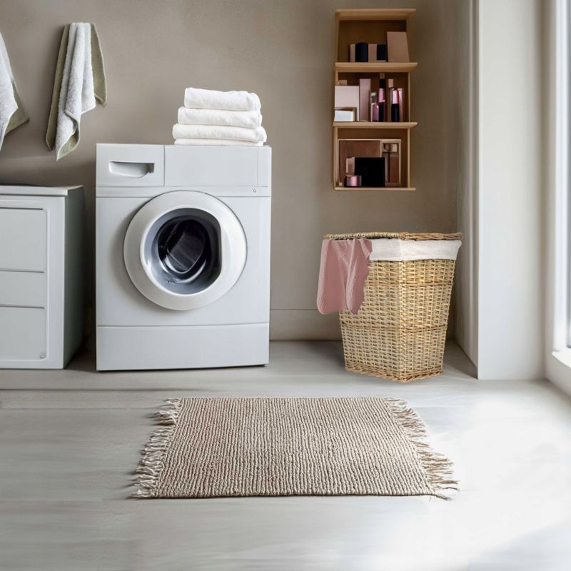 Flettet Vasketøjskurv 46 L Beige med Låg