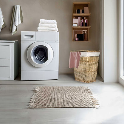 Flettet Vasketøjskurv 46 L Beige med Låg