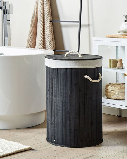 Bambus Vasketøjskurv Sort 40x40x60 cm 75 L