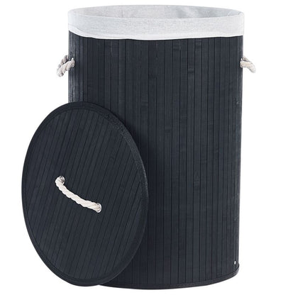 Bambus Vasketøjskurv Sort 40x40x60 cm 75 L