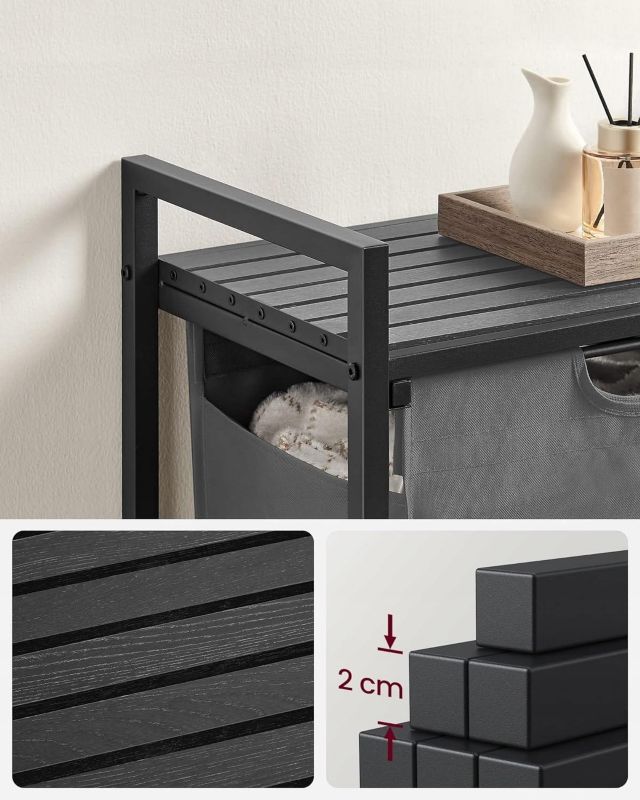 Vasketøjskurv 65 L Hvid MDF Stålstel 50x33x72 cm