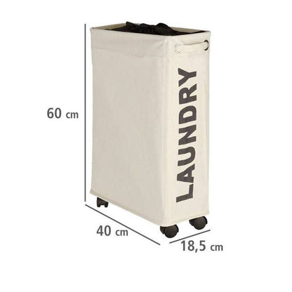 Vasketøjskurv Rektangulær 43 L Beige Polyester 40 x 18,5 x 60 cm