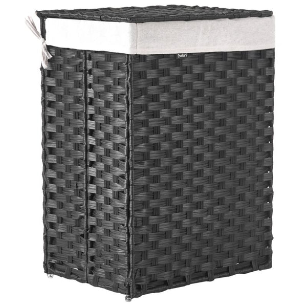 Sammenklappelig Vasketøjskurv med Låg Sort 83 L 43 x 32 x 60 cm