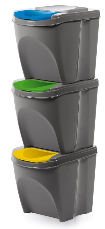 Affaldsspand Prosperplast Sortibox 3 x 25 l grå
