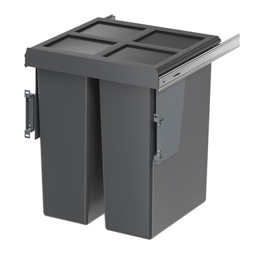 GoodHome integreret plastikspand 50 cm med 3 beholdere
