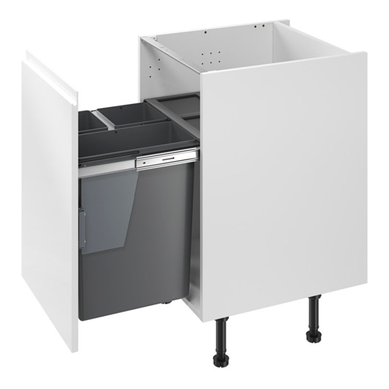 GoodHome integreret plastikspand 50 cm med 3 beholdere