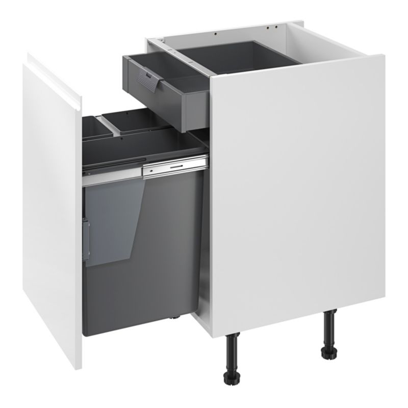 GoodHome integreret plastikspand 50 cm med 3 beholdere