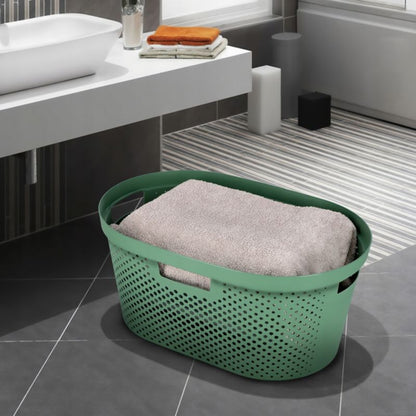 Kurv med låg 60L + beholder 40L Curver Infinity Recycled grøn