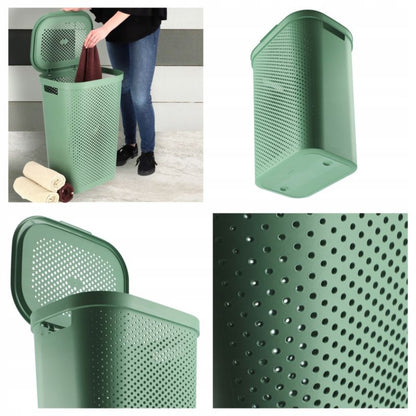 Kurv med låg 60L + beholder 40L Curver Infinity Recycled grøn