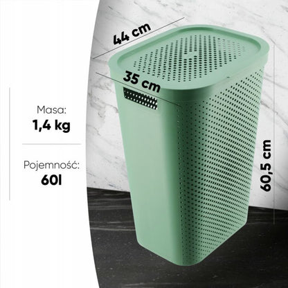 Kurv med låg 60L + beholder 40L Curver Infinity Recycled grøn