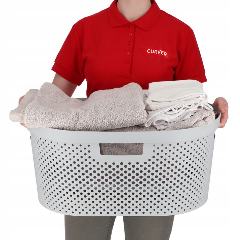 Kurv med låg 60L + beholder 45L Curver Infinity lysgrå