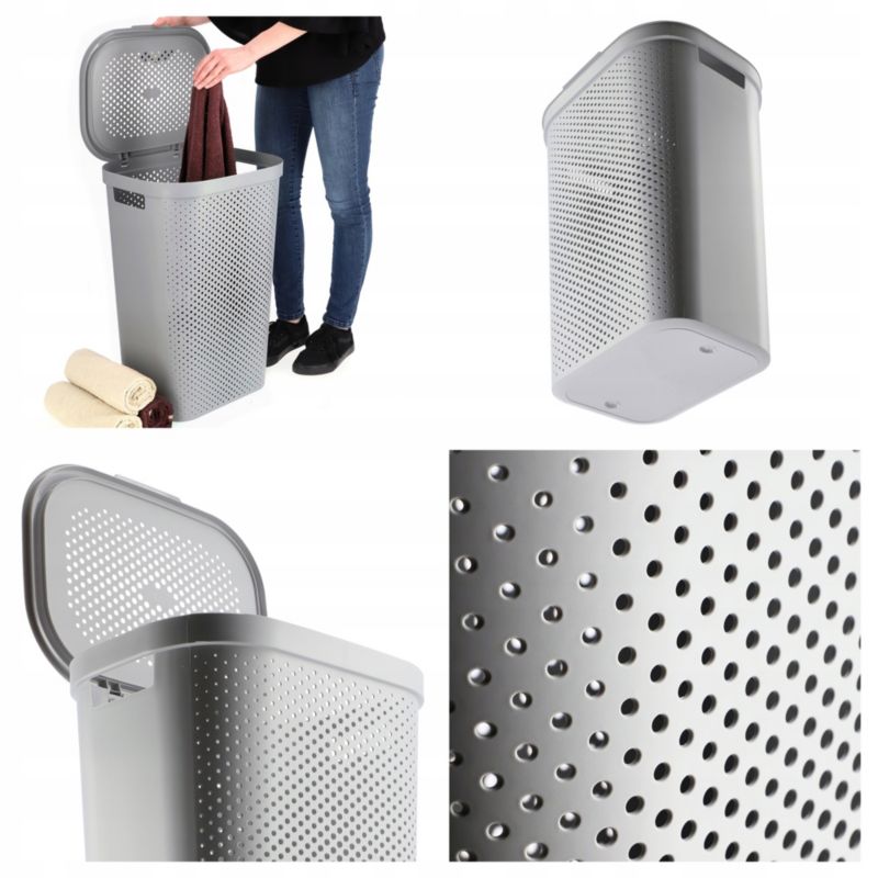 Kurv med låg 60L + beholder 45L Curver Infinity lysgrå