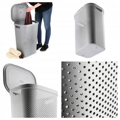 Kurv med låg 60L + beholder 45L Curver Infinity lysgrå