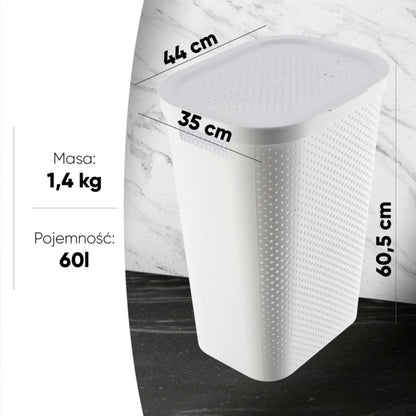 Curver Infinity vasketøjskurv med låg 60 L, hvid
