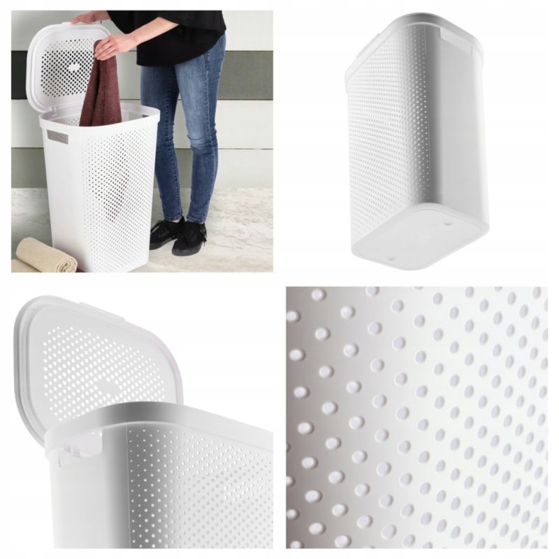 Curver Infinity vasketøjskurv med låg 60 L, hvid