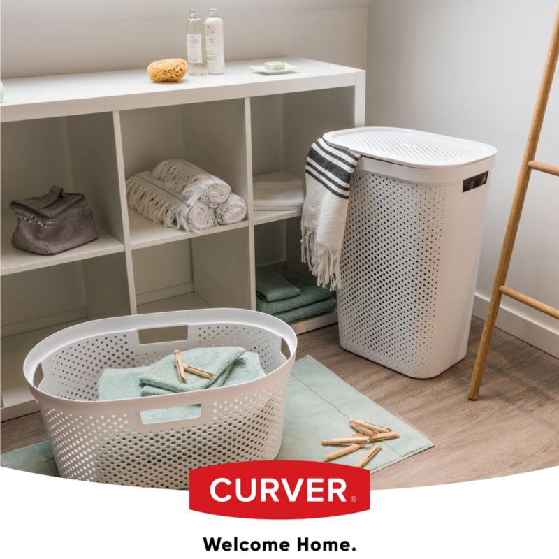 Curver Infinity vasketøjskurv med låg 60 L, hvid