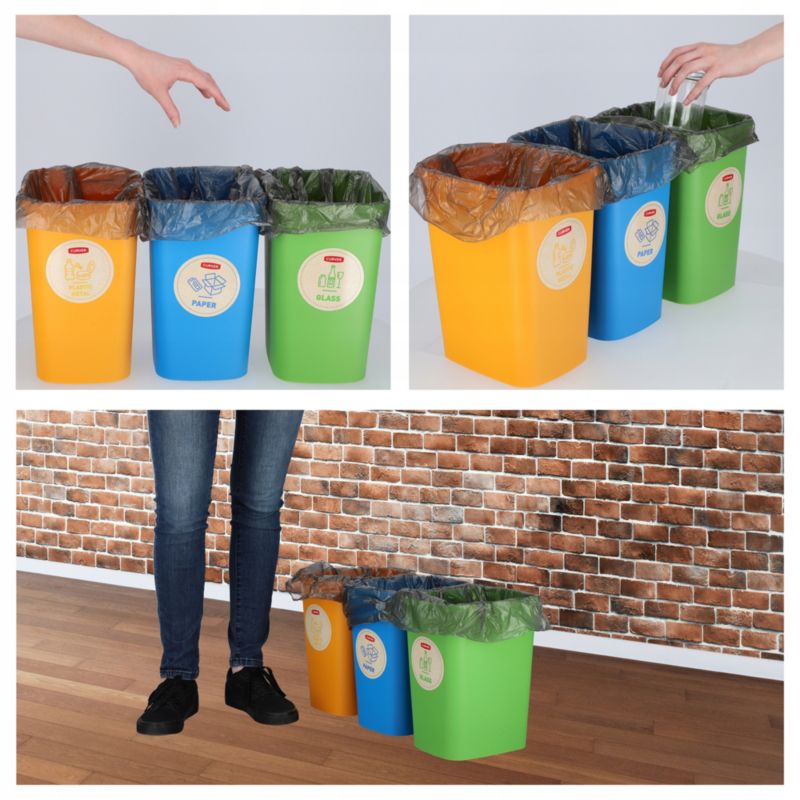 Curver ECO Friendly affaldssorteringsspande 10L, 3 stk.
