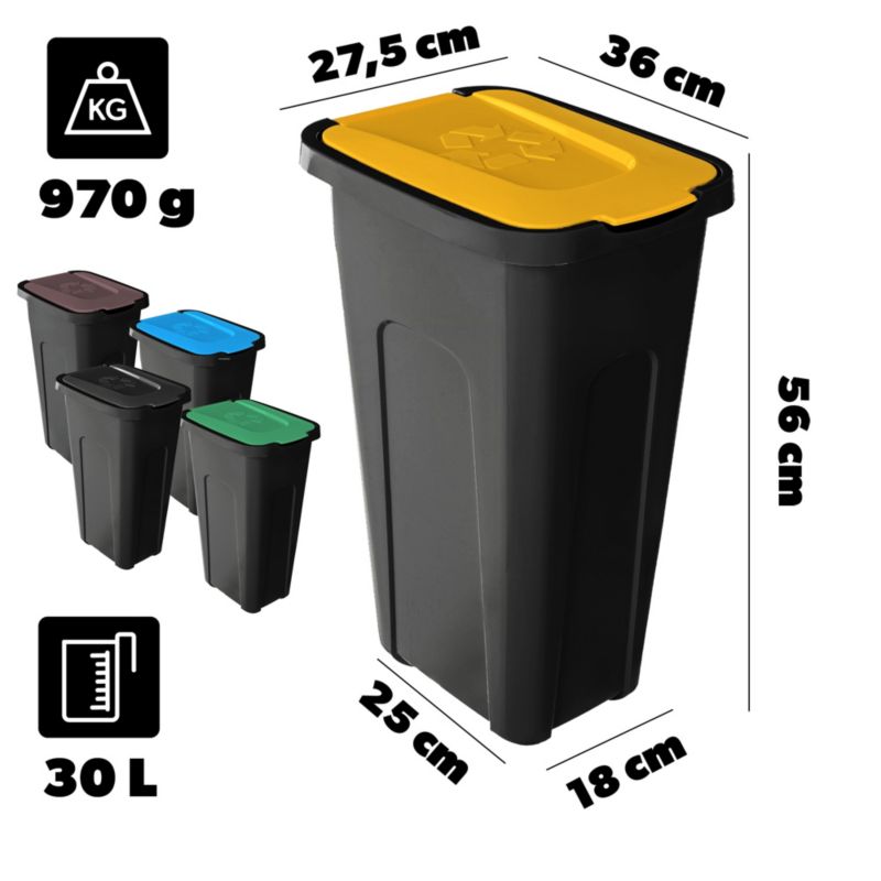 KADAX affaldsspande 30L til affaldssortering, spand til skrald, 5 stk.