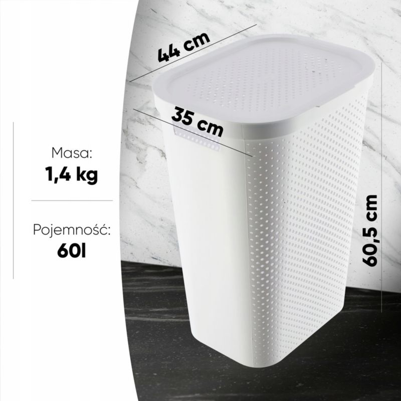 Curver Infinity vasketøjskurve med låg 60L, mix farver, 2 stk., grå