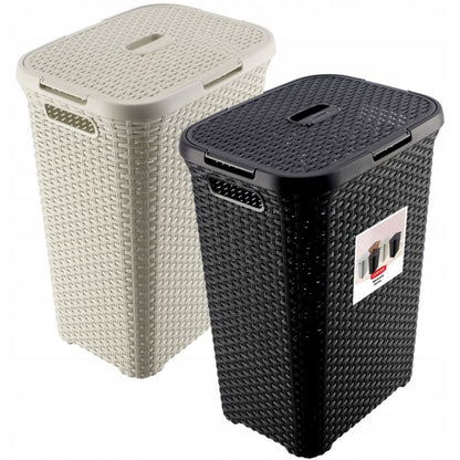 Curver Natural Style vasketøjskurve med låg 60L, mix farver, 2 stk
