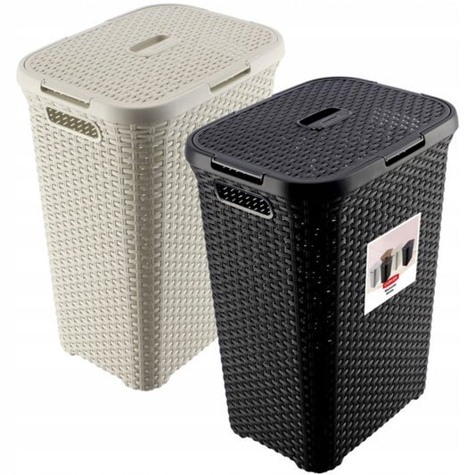 Curver Natural Style vasketøjskurve med låg 60L, mix farver, 2 stk