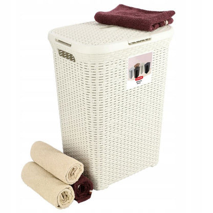 Curver Natural Style vasketøjskurve med låg 60L, mix farver, 2 stk