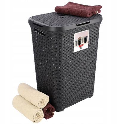 Curver Natural Style vasketøjskurve med låg 60L, mix farver, 2 stk