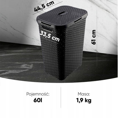 Curver Natural Style vasketøjskurve med låg 60L, mix farver, 2 stk