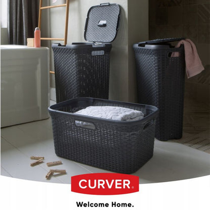 Curver Natural Style vasketøjskurve med låg 60L, mix farver, 2 stk