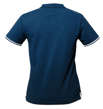 Polo t-shirt Denim med læderlogo i størrelse XXXL, navyblå, 1 stk.