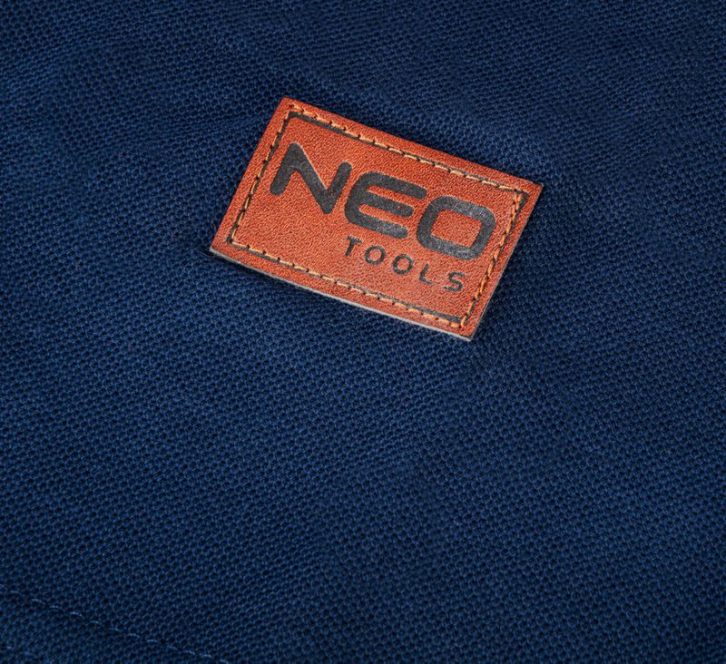 Polo t-shirt Denim med læderlogo i størrelse XXXL, navyblå, 1 stk.