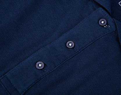 Polo t-shirt Denim med læderlogo i størrelse XXXL, navyblå, 1 stk.