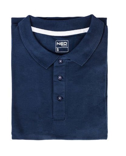 Polo t-shirt Denim med læderlogo i størrelse XXXL, navyblå, 1 stk.