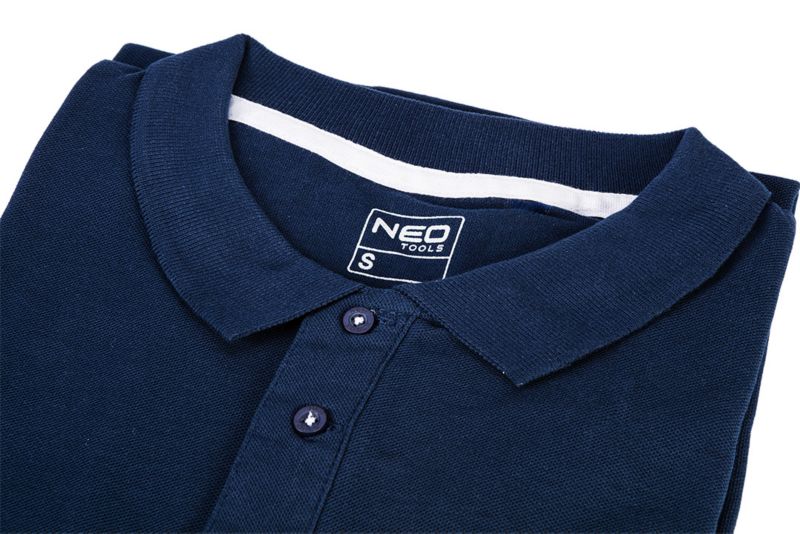 Polo t-shirt Denim med læderlogo i størrelse XXXL, navyblå, 1 stk.