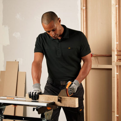 Sort Site polo-shirt i størrelse L