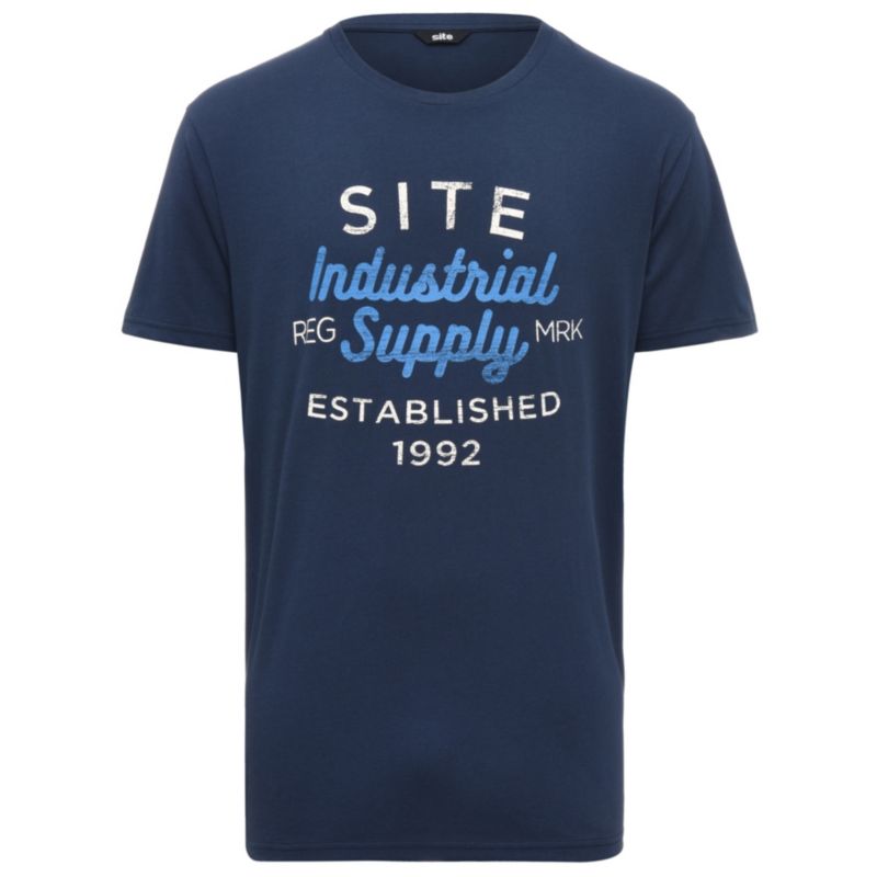 Site t-shirt i navyblå, str. L