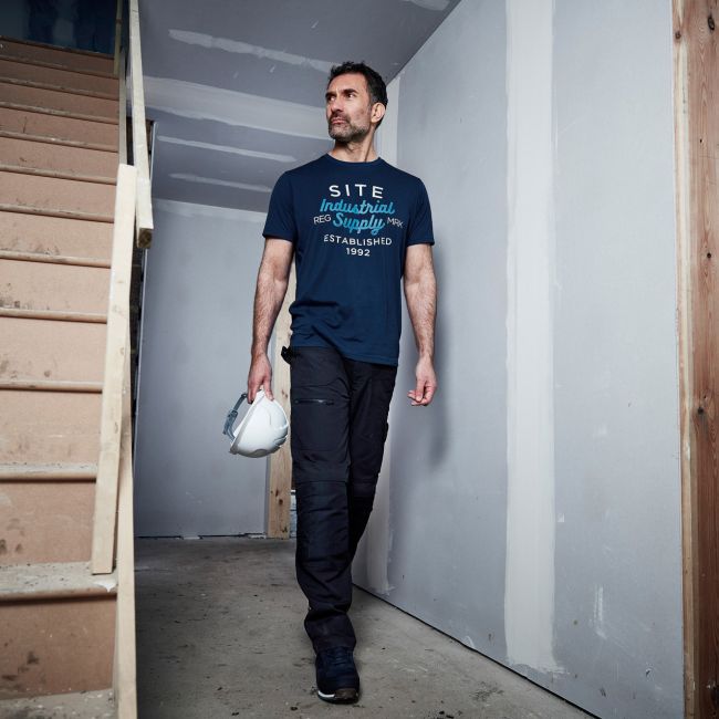 Site t-shirt navy blå XL