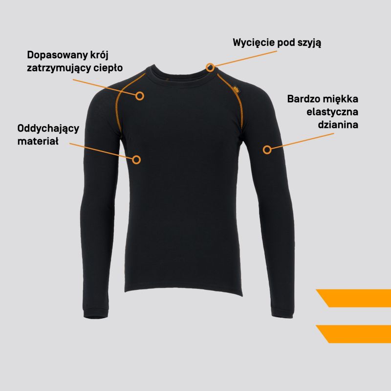 Site termisk longsleeve t-shirt sort L
