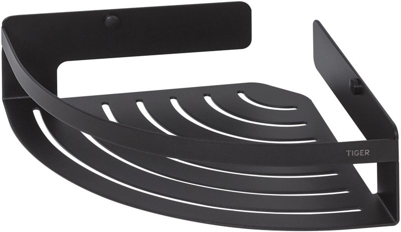 Hjørnebrusekurv Metal Sort Mat 23x7 cm