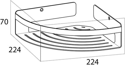 Hjørnebrusekurv Metal Sort Mat 23x7 cm