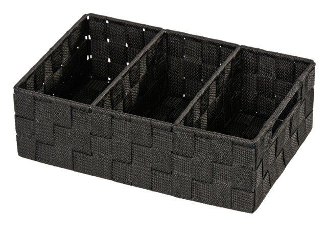Badeværelseskurv med Ruminddeling 32x21x10 cm Sort