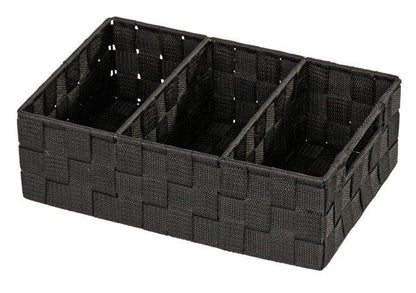 Badeværelseskurv med Ruminddeling 32x21x10 cm Sort